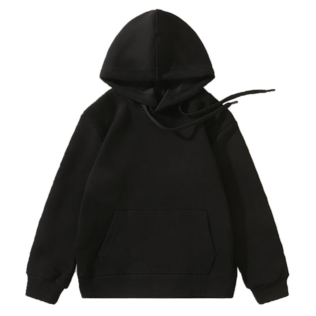 Unisex dětská mikina s dlouhým rukávem Jednobarevná mikina s kapucí a stahovací šňůrkou Ležérní dětské oblečení
