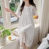 Princess Ling Lei French Nightdress Women'S Summer Mesh Sweet Pure Wind Short-Sleeved Long Dress Pajamas Loungewear