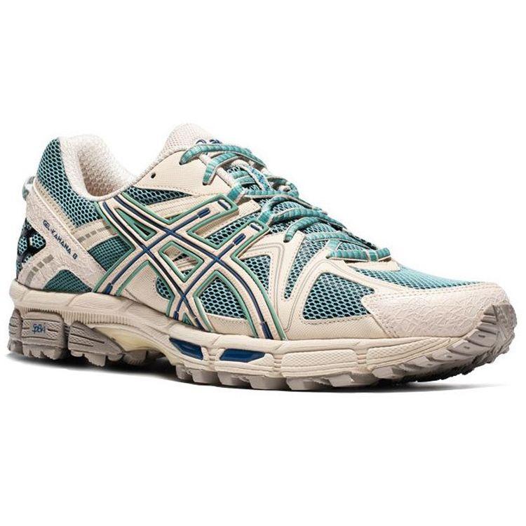 Asics Gel-Kahana 8 Fashion Comfortable Versatile Fabric Synthetic Leather Low-Top Trail Running Shoes Men sneaker Khaki Blue 1011B109-300