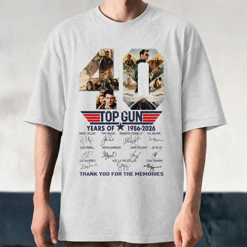 Top Gun 40th Anniversary Movie Graphics Men's Clothing T-shirt Cotton 2026 Summer New Classic Retro Fashion Streetwear T Shirt
