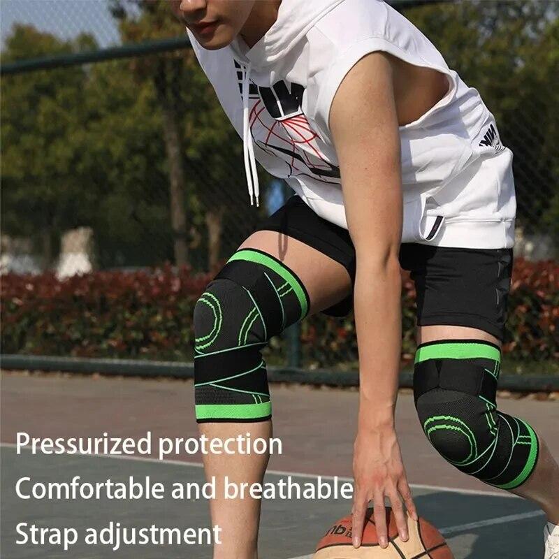 Knee Compressions Sleeve With Adjustable Straps Compression Bandage Protector Knee For Running Working Out Sport Wearing All Day