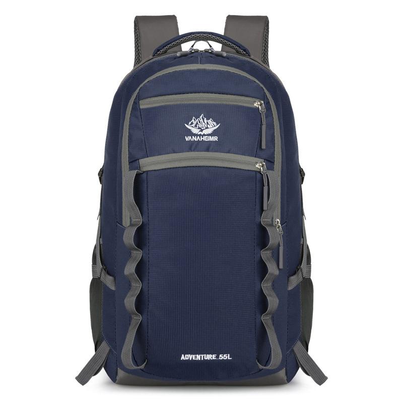 

Дорожные рюкзаки, уличная водонепроницаемая сумка для скалолазания, рюкзак для верховой езды, спортивная сумка для мужчин и женщин 55L темно-синий