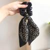 Hair Tie Floral Print Bowknot Ribbon Hair Rope Easy to Wear Bun Half-Tied Hairstyles Ponytail Holder Hair Accessory