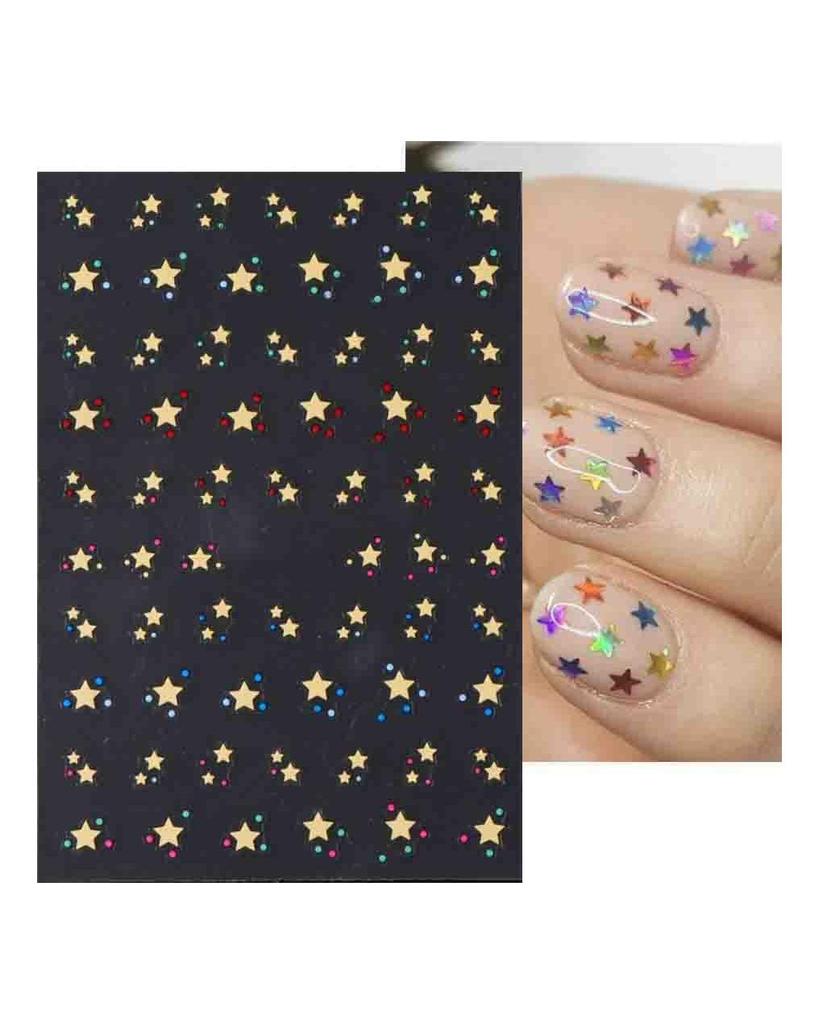 Laser Nail Stickers Butterfly Heart Star Design Adhesive Slider Decals Nail Art Stickers Manicure Decorations