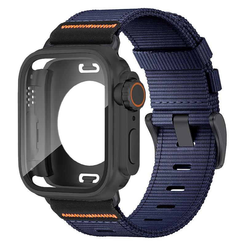 Waterpoor Protector Case+Nylon Band For Apple Watch 11 10 9 8 7 6 SE3 5 4 For Iwatch 46mm 42mm 45 44 41 40mm Scratch Resistant
