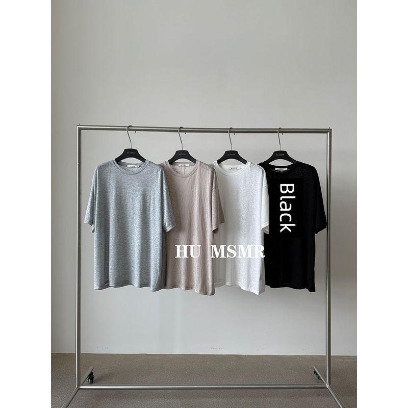 

Humsmr Summer New Arrival Korean Style Lazy Style Minimalist Loose T-shirt High Waist Drawstring Loose Pants Casual Suit Women