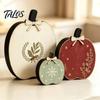 Christmas Farmhouse Mantel Accents 3Pcs/Set Wooden Ornaments, Rustic Gingerbread Man Tree Tiered Tray Style Festive Decor, Centerpieces for