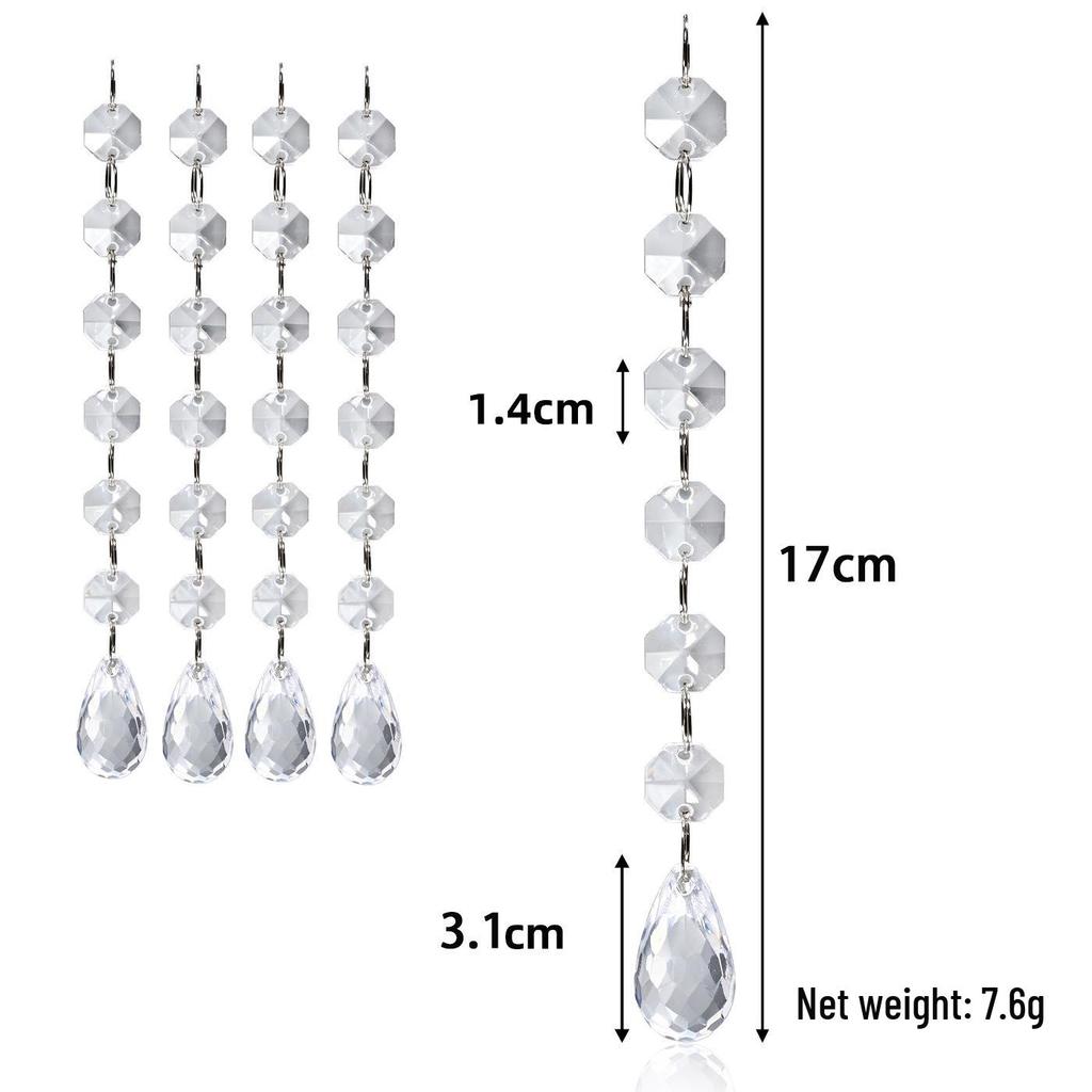Acrylic Snowflake & Water Drop Beaded Ornaments - Christmas Tree Decoration in 12 Colors