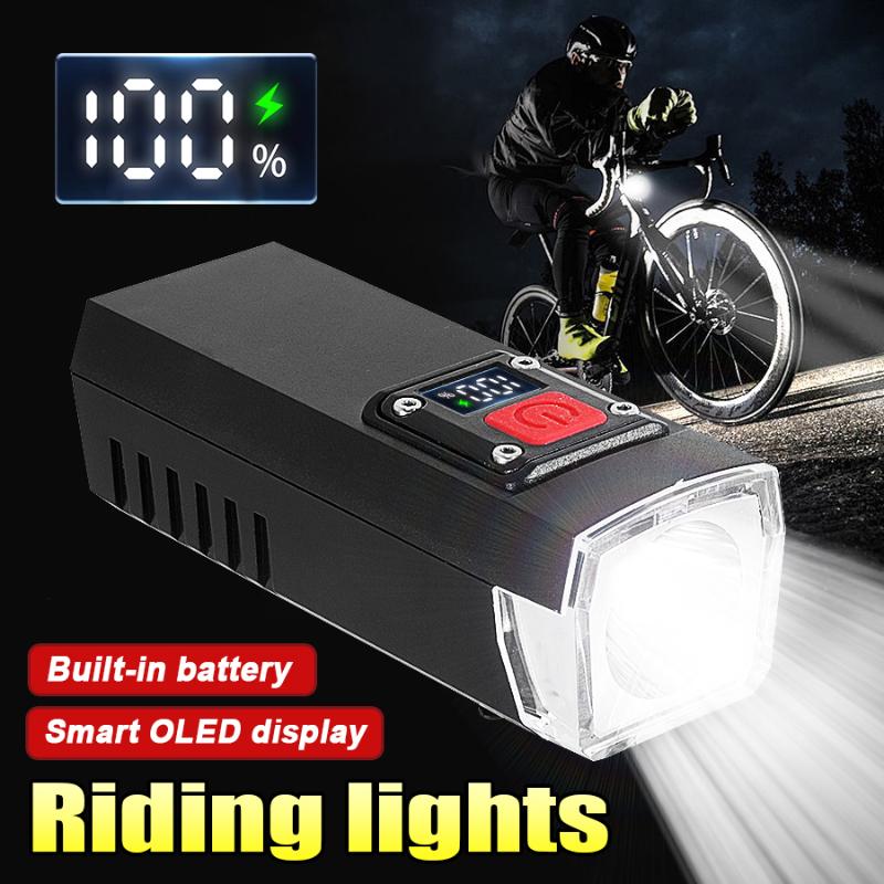 Bicycle Headlight Usb Rechargeable Cycling Safety Front Lamp Waterproof High Brightness Bike Flashlight For Night Riding Lamp
