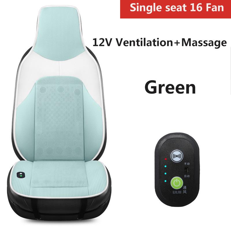 Car Ventilation Massage Seat Cushion Summer Breathable Cooling Seat Cushion 16 Fan Blowing Cooling Pad 12/24V Universal Seat Mat