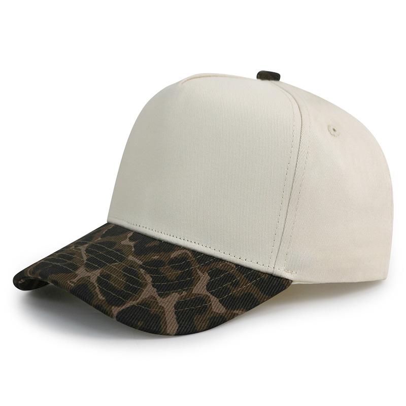 Stock 5 Panel Cotton Baseball Caps for Women Men Plain Blank Cheetah Leopard Embroidery Outdoor Sports Common Fabric
