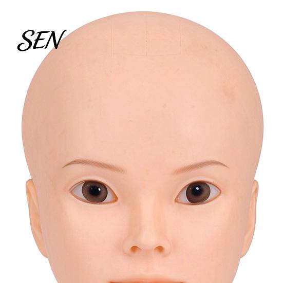 Cosmetology Practice Head Bald Mannequin Head, Male/Female Hair Model, Professional Large Circumference Model for Wig Making, Hat Glasses Display,