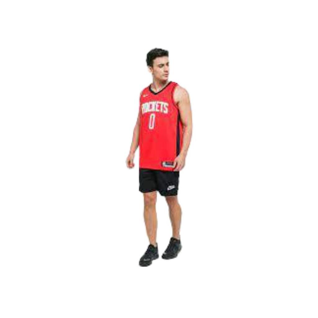 Nike NBA Swingman Houston Rockets Westbrook No. 0 Sleeveless Basketball Jersey Men Tops Red CW3666-657