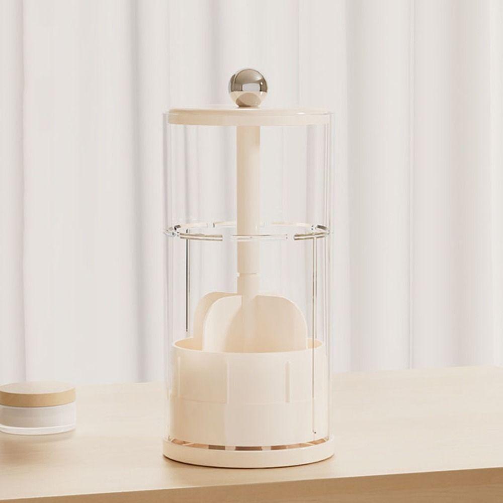 Large Capacity Automatic Lifting Makeup Brush Holder Plastic Makeup Brush Organizer  Tabletop