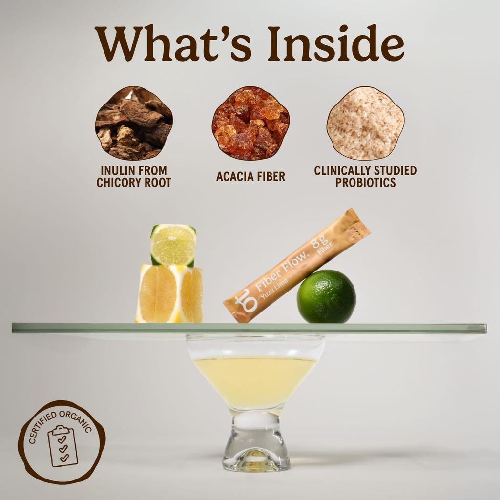 Organic Traditions, Fiber Flow™, Yuzu Lime, 12 Sticks, 10.75g Each