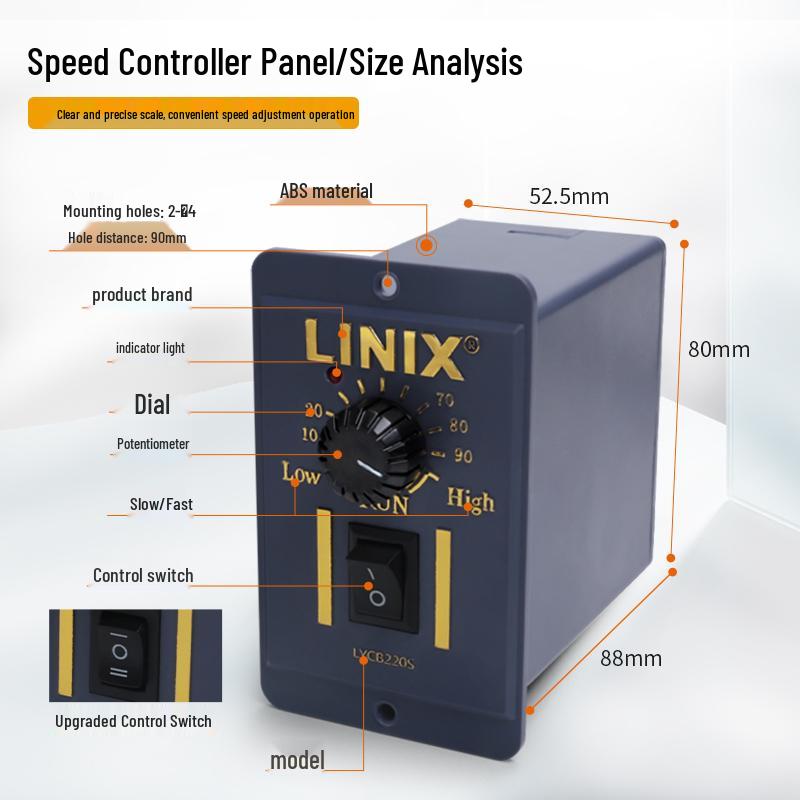 220V Single-Phase AC Motor Speed Controller with Reversible Switch for 20W to 120W Motors