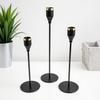 European Style Candle Holder Set: Elegant Metal Three-Piece for Dining Table or Wedding Decor.