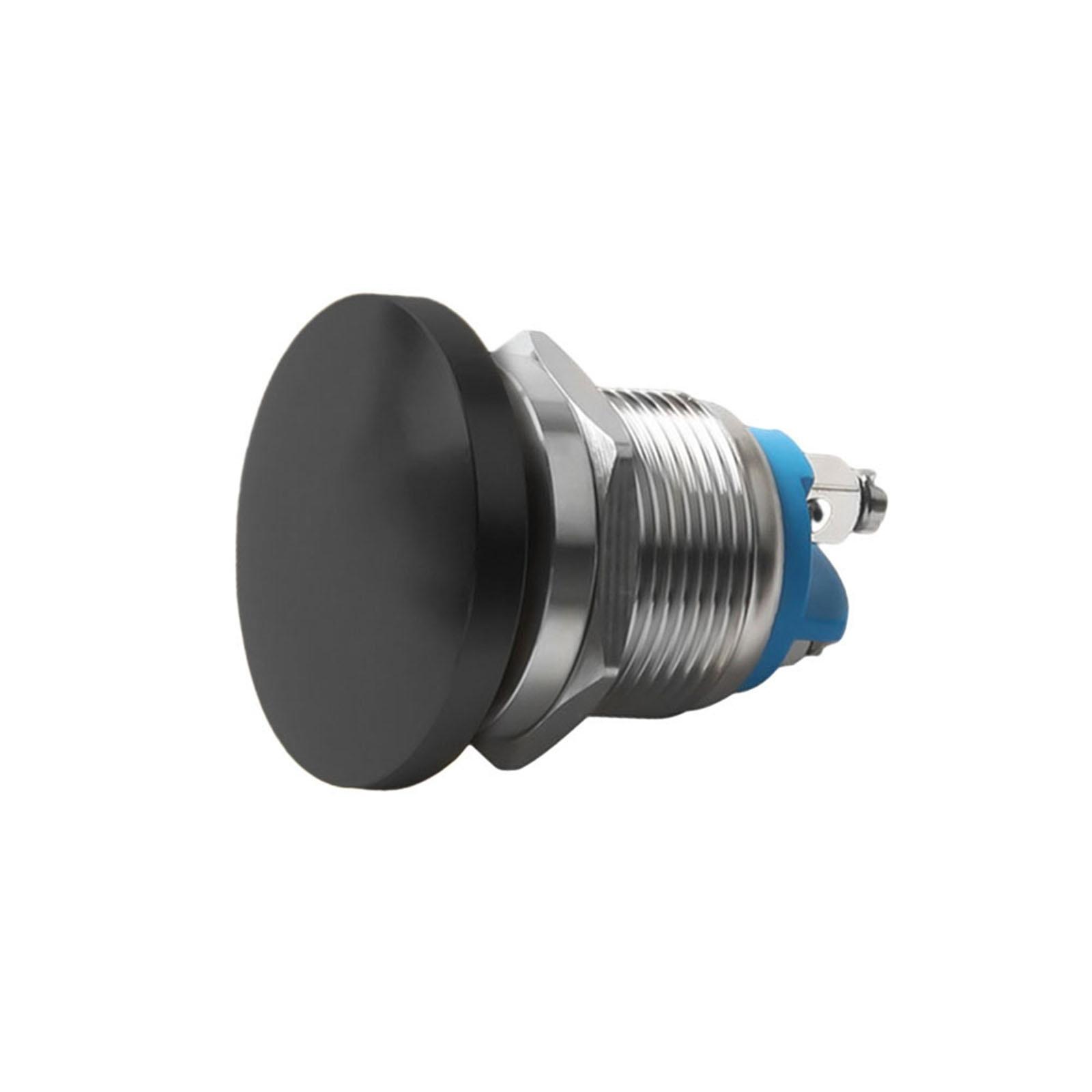 

Mushroom Head Button Switch 3 220V Momentary Self-Reset Mushroom Button Switch Mushroom Head Push Stainless Steel Button Switch чорний
