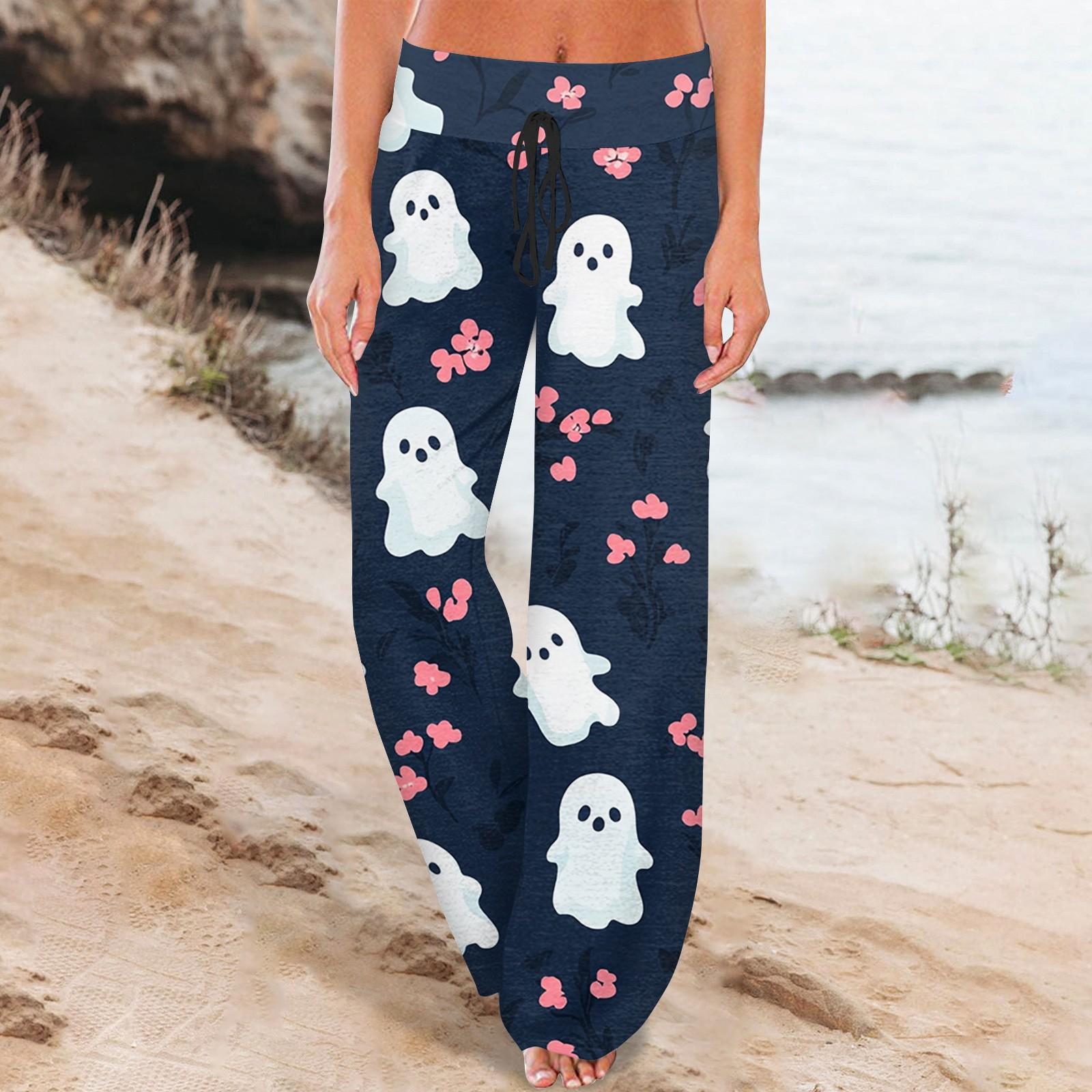 

Женские модные повседневные удобные пижамные брюки с принтом и широкими штанинами на шнурке XL