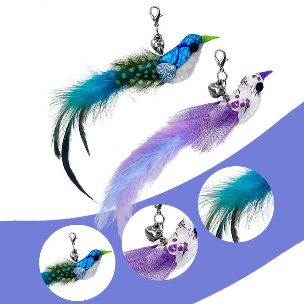 Auto Interactive Cat Toy Wand Detachable Hands-Free Cat Stick Toy with Bell Simulation Bird Interactive Cat Toy Pet Supplies