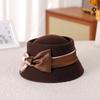 2026 New 100% Wool Bowler Hat with Bow | Small Brim French Elegant Autumn Winter Luxury Women's Felt Hat