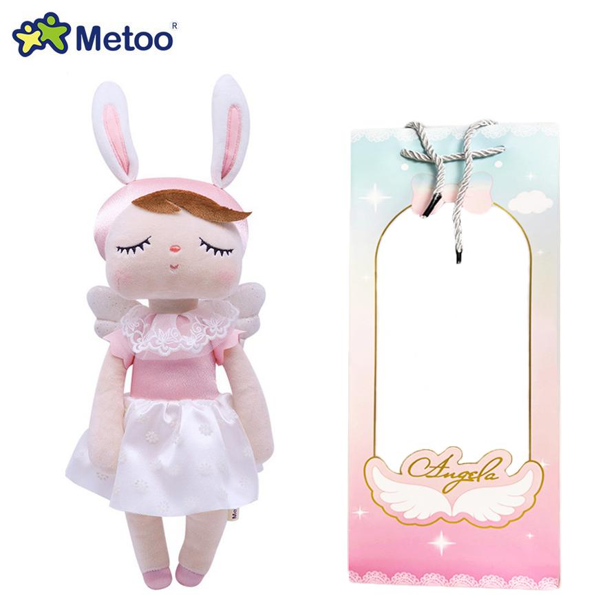 Metoo Angela Doll Rabbit Featuring Paper Pouch Boxed Stuffed Animals Plush Playthings Sleep Dolls Children Appease Infant Birth Date Holiday Gifts