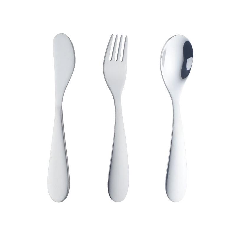

Stainless Steel Western Cutlery Set: Children s Knife, Fork, and Spoon Trio