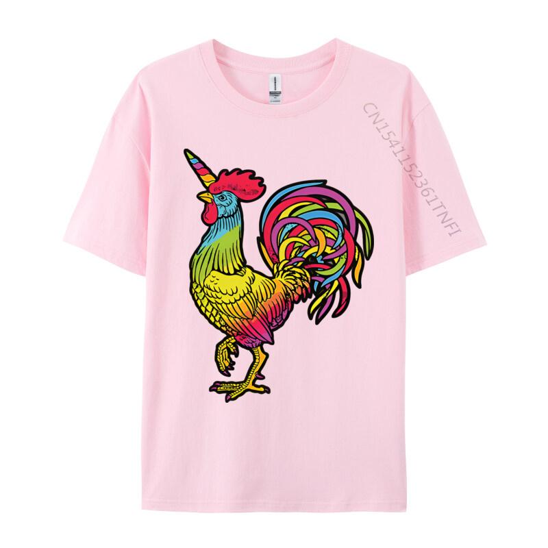 Chicken Unicorn Rainbow Rooster Unicorn Tshirts Male Top Tshirts Special Cotton Tops T Shirt Slim Fit Graphic T Shirts