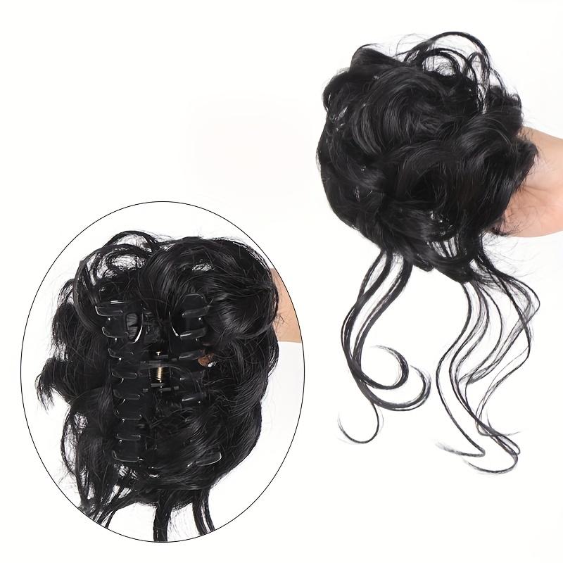 Aosiwig Synthetic Hair Bun Chignon Messy Curly Hair Band Elastic Scrunchy False Hair Pieces For Women Hairpins Black Brown