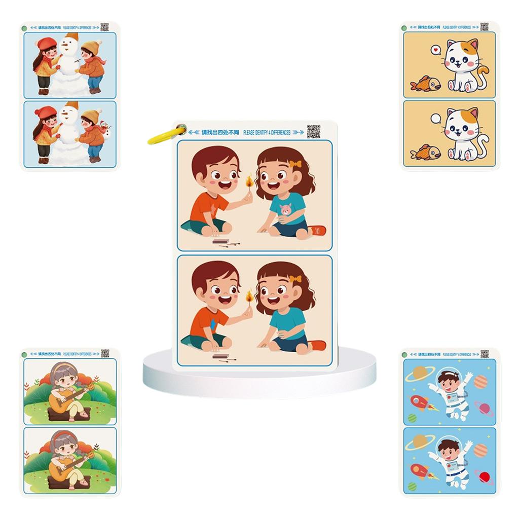 32 Cards Focus Training Spot The Difference Game For Kids Aged 3 And Up Find The Difference Cards for Observation Skills