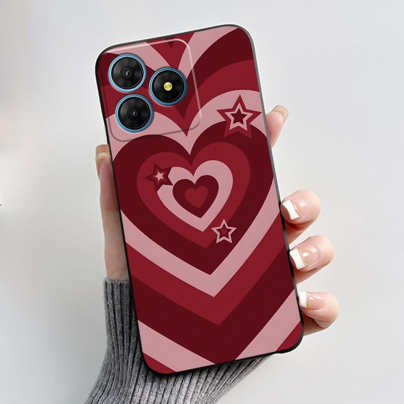 For Oscal Flat 2 2C Case Cute Love Rabbit Black Soft Silicone Protective Back Cover For Blackview Oscal Flat 2 2C Phone Cases