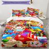 3-teiliges Bettbezug-Set (1 * Bettbezug + 2 * Kissenbezug, ohne Kern), Candy Crush Saga Print Weiches Ganzjahres-Bettwäscheset, Heim-Schlafzimmer-Dekor Geschenk