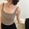 Shaved Style Slimming Square Tie Chest Pad Female Slim Fit Versatile and Elastic Inner Layer Top with Camisole Base