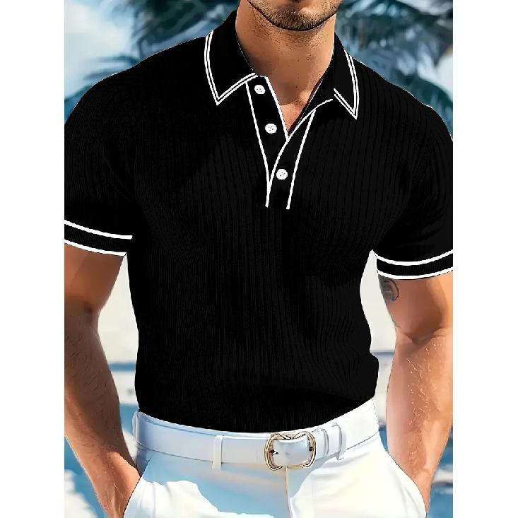 New men s short-sleeve polo shirt, men s summer new short-sleeve polo shirt S