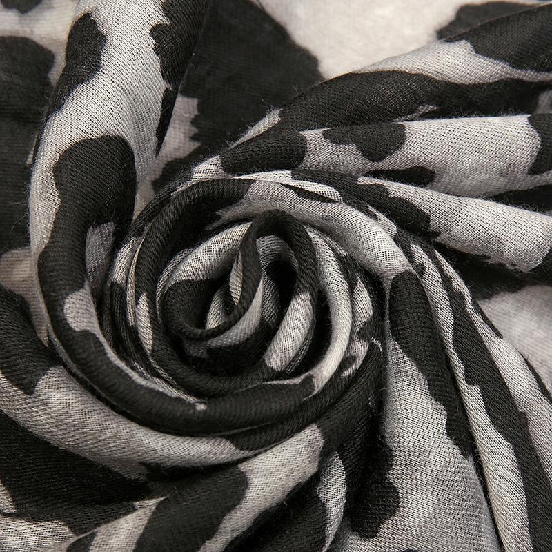 Fashion Black Grey Leopard Dot Tassel Viscose Shawl Lady High Quality Wrap Thick Pashmina Stole Bufandas Muslim Hijab 180*90Cm