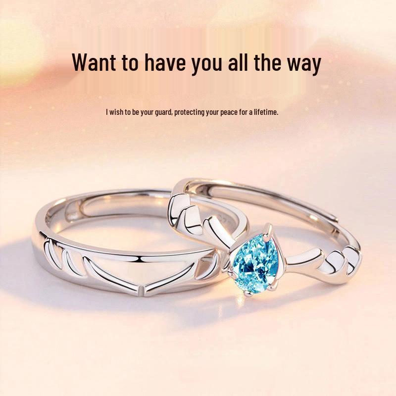 

Trendy Student Open Rings: Diamond-Studded Antler Couple Rings for Christmas Gifts J511 Men s