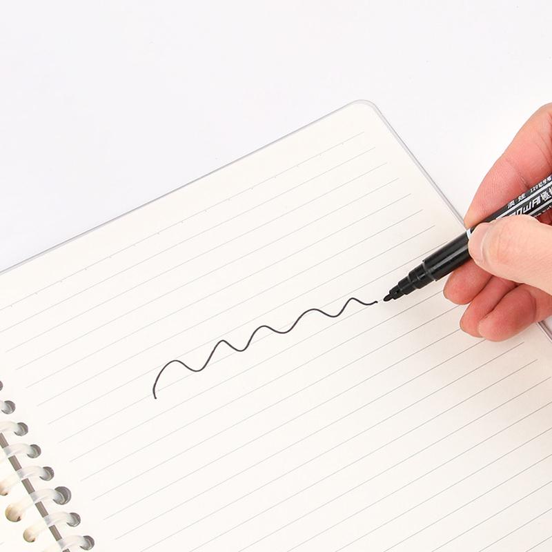 10Pcs/Set Double Sided Permanent Markers Pens Fine Point Waterproof Ink Thin Nib Crude Nib Black Ink School Supplies Markers Pen