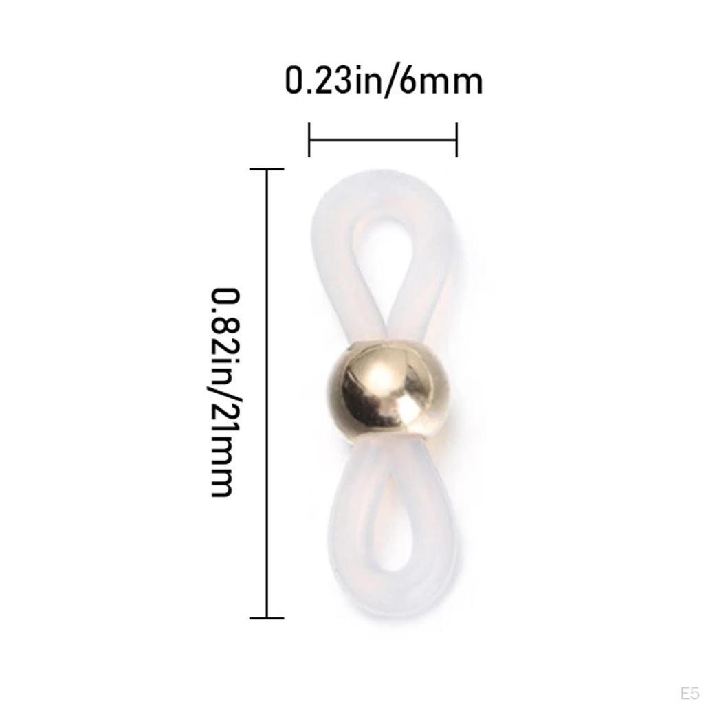 50 Pcs Eyeglasses Chain Ends Anti Silicone Rubber Connector Holder Retainer for Eyeglass Necklace