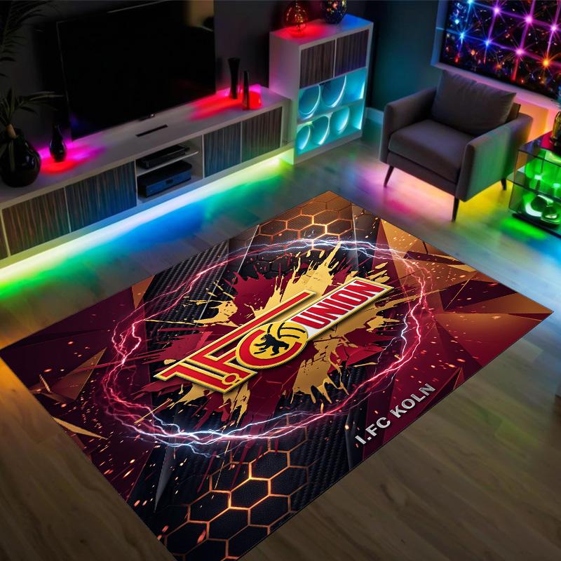 Union Berlin FC Design Crystal Velvet Carpet Cozy Non?Slip Printed Rug For Bedroom Living Room Entrance