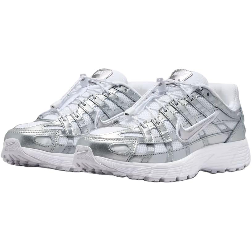 Nike P-6000 GS White Metallic Silver Vast Grey Kids Sneakers IR5228-100