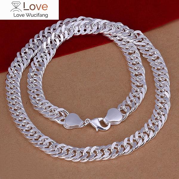 Pure 925 Silver Necklaces For Men 10mm Chain Necklace Collier 20inch Choker Fashion Male Jewelry Accessories Gifts Bijoux