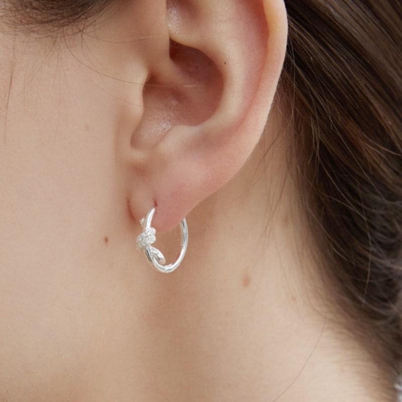 Primaute [SILVER925]Twist cubic ring earring