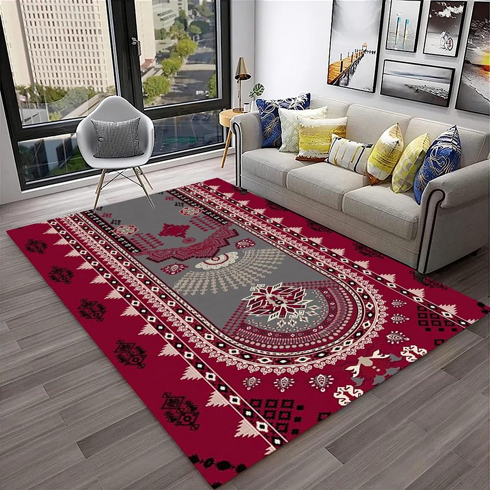 Persian Turkey Bohemian Flower Carpet Rug for Home Living Room Bedroom Sofa Doormat Kitchen Decor,Area Rug Non-slip Floor Mat