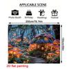 2D Dreamy Enchanted Forest Backdrop, Magical Mushroom House & Butterflies Art