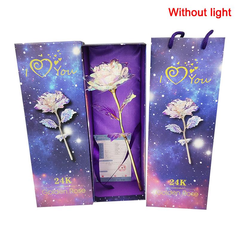 

Искусственный кристальный цветок со светом для подарка жене, девушке, DIY позолоченная роза, поделка, подарочная коробка для дней рождения, юбилея, Дня матери