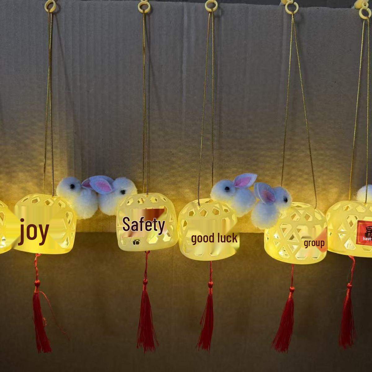 Luminous Imitation Bamboo Rabbit Lantern - Ancient Style Night Market Bestseller 10 pieces