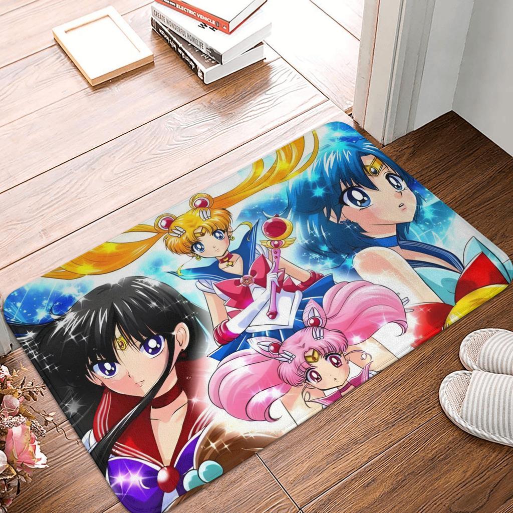 Anime Sailors Moons Luna Cat Doormat Non-Slip Entrance Bath Kitchen Floor Door Mat  Bedroom Balcony Carpet Rug