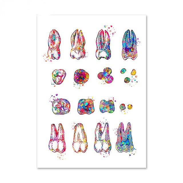 Dental Art Cartoon Style Wall Art Posters Tooth Medical Canvas Painting Print Pictures Dentist Gift Modern Clinic Home Decor No Frame