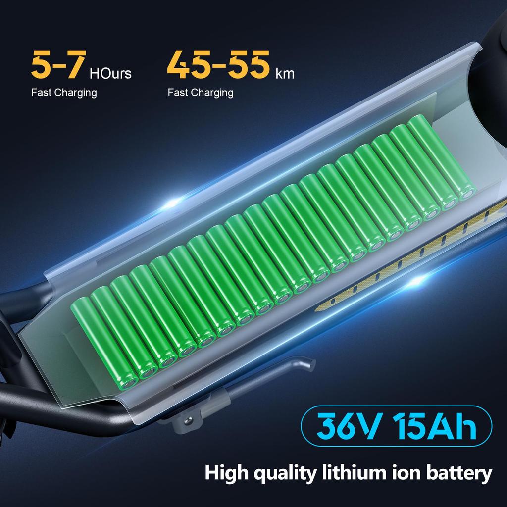 Electric Scooter Foldable EMOKO 12" 500W Motor 15AH Max Range 55Km Load 120Kg Black A19