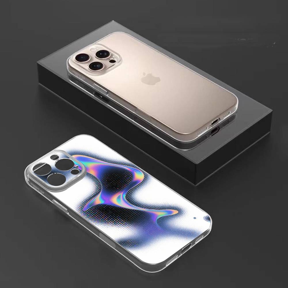 

Laser Style Phone Case For iPhone17,16,15,14,13,12,11 Plus,Pro Max Soft Transparent Cover iPhone17promax